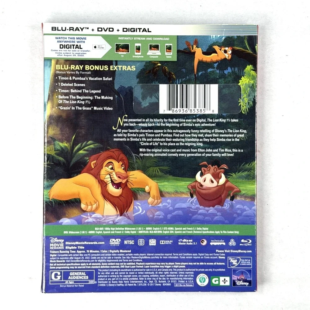 The Lion King 1 1/2 (Blu-ray + DVD, 2003) w/Slipcover / Brand New Factory Sealed - Picture 2 of 2